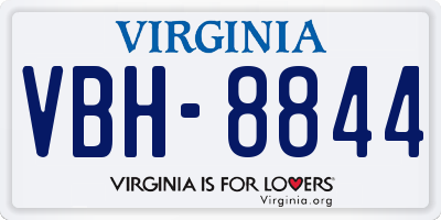 VA license plate VBH8844