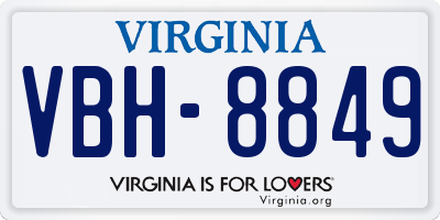 VA license plate VBH8849
