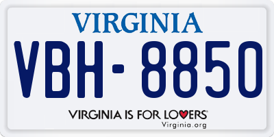 VA license plate VBH8850