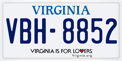 VA license plate VBH8852
