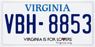 VA license plate VBH8853