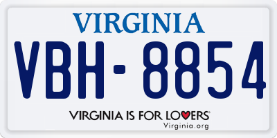 VA license plate VBH8854