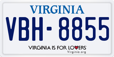 VA license plate VBH8855