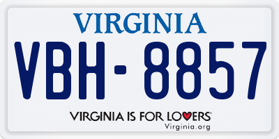 VA license plate VBH8857