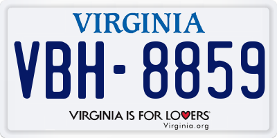 VA license plate VBH8859
