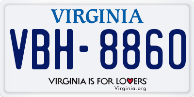VA license plate VBH8860