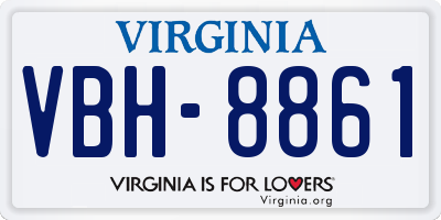 VA license plate VBH8861
