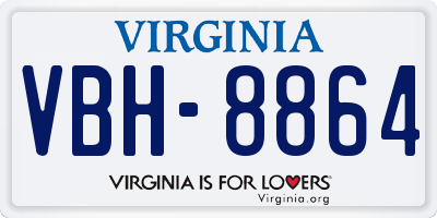 VA license plate VBH8864