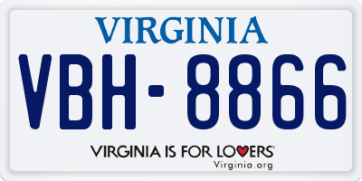 VA license plate VBH8866