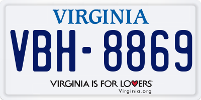 VA license plate VBH8869