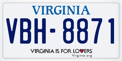 VA license plate VBH8871