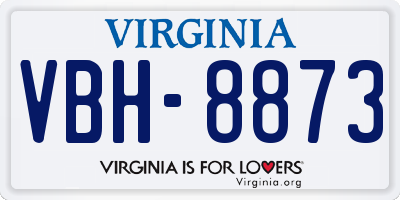 VA license plate VBH8873