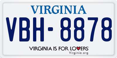VA license plate VBH8878