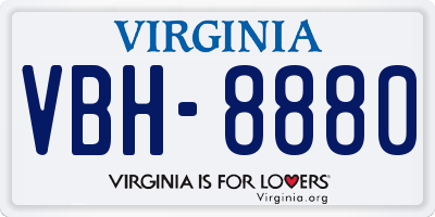 VA license plate VBH8880