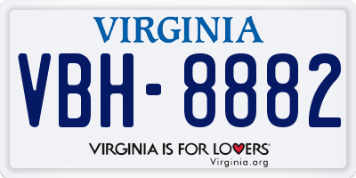 VA license plate VBH8882