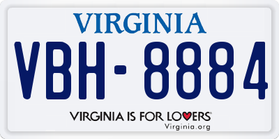 VA license plate VBH8884