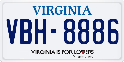 VA license plate VBH8886