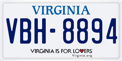 VA license plate VBH8894