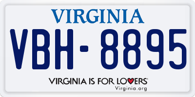 VA license plate VBH8895
