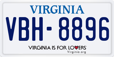 VA license plate VBH8896