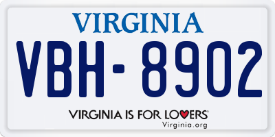 VA license plate VBH8902