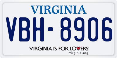 VA license plate VBH8906