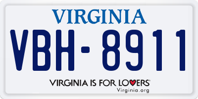 VA license plate VBH8911