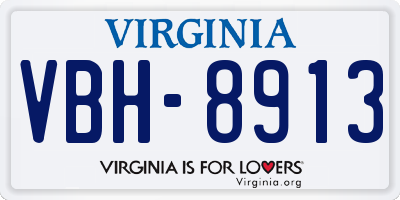 VA license plate VBH8913