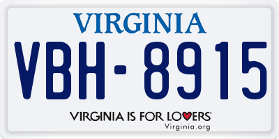 VA license plate VBH8915