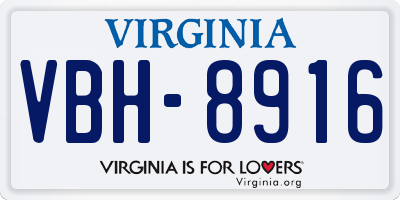 VA license plate VBH8916