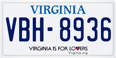 VA license plate VBH8936