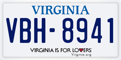 VA license plate VBH8941