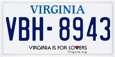 VA license plate VBH8943