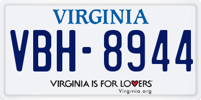 VA license plate VBH8944