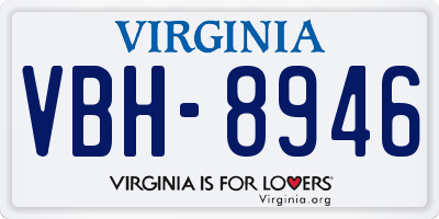 VA license plate VBH8946