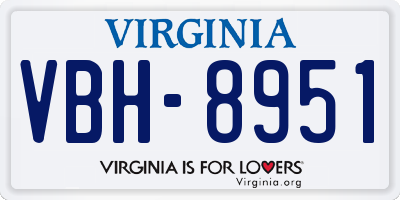VA license plate VBH8951
