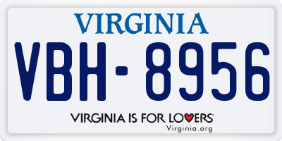 VA license plate VBH8956