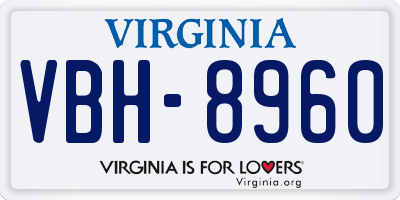 VA license plate VBH8960