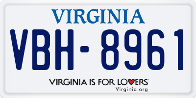 VA license plate VBH8961