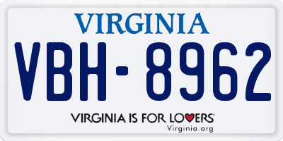 VA license plate VBH8962