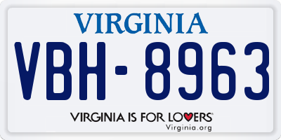 VA license plate VBH8963