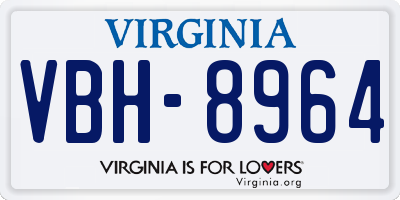 VA license plate VBH8964
