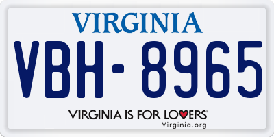 VA license plate VBH8965