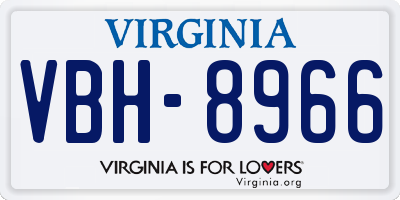 VA license plate VBH8966