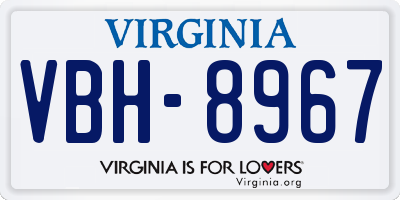 VA license plate VBH8967