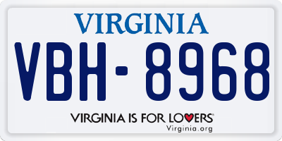 VA license plate VBH8968