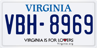 VA license plate VBH8969