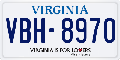 VA license plate VBH8970