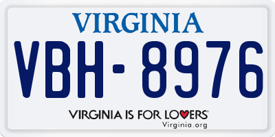 VA license plate VBH8976