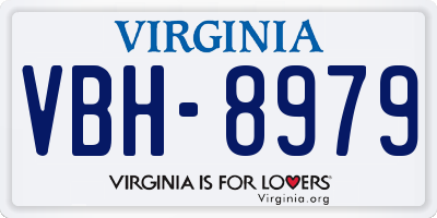 VA license plate VBH8979